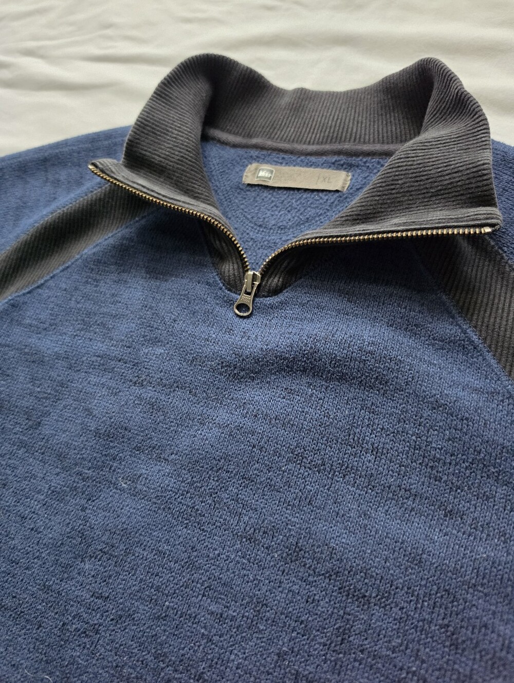 REI Co-op Men’s XL Blue Black Quarter Zip Fleece Pullover Sweater